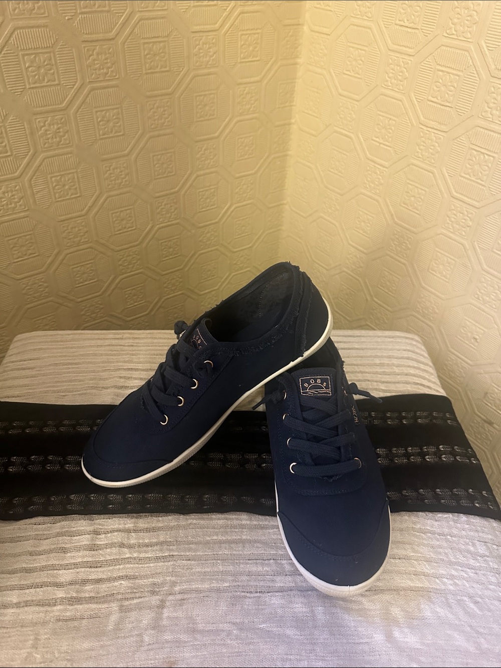 BOBS from Skechers Navy Canvas Lace-Up Sneakers